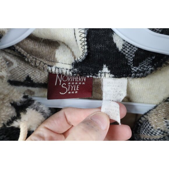 Vtg 90s Streetwear Womens Small Christmas Penguin Polar Bear Fleece Jacket USA - Picture 9 of 14